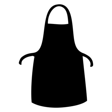 Icono silueta de delantal con tirantes para cocina y reposter&iacute;a.