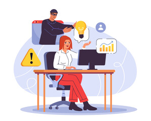 Cybersecurity threat concept. Vector illustration