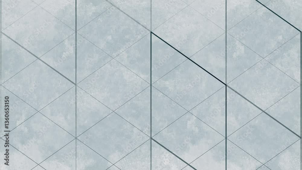 Poster Geometric seamless loop animation in which dark lines create a dynamically changing pattern of diamonds. Minimalism and symmetry create a hypnotic visual effect of movement. 3d rendering 4K