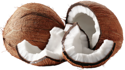 coconut on white background