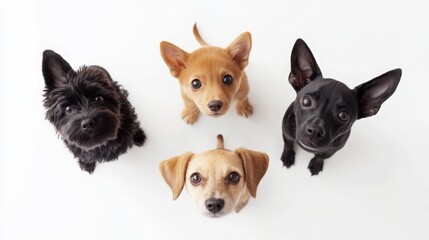 Obraz premium Adorable Dogs Looking Up