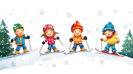 Kids Enjoying a Fun Ski Day