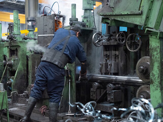 Technician working in factocry