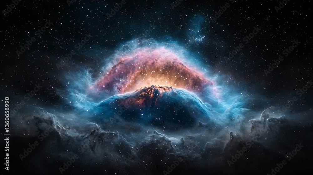 Poster cosmic nebula swirl colorful space background