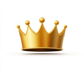 Isolated Golden Crown on White Background Symbolizing Royalty and Power