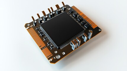 A close up image of a computer circuit board component