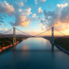 Obraz premium view of the bridge over the sea