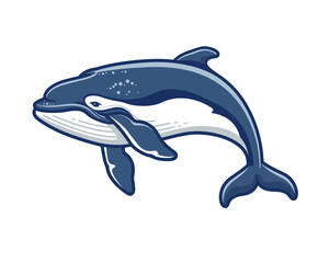 Fototapeta premium killer whale vector illustration on the theme of marine animals in a flat style