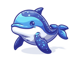 dolphin vector illustration on the theme of marine animals in a flat style