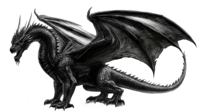 black and white dragon