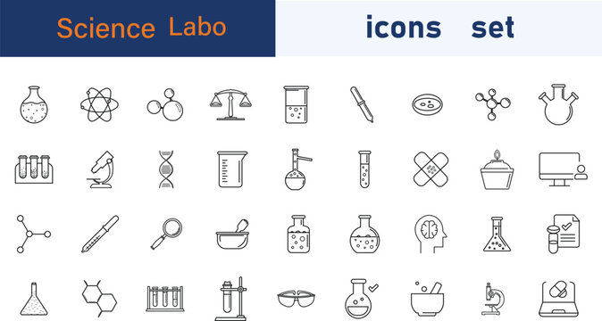 Science Labo Icon Set &ndash; Modern Vector Icons for Science & Lab Projects