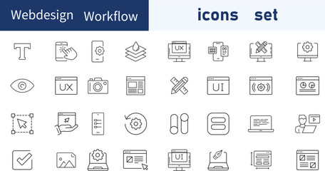 website and workflow Icon pack symbol template for graphic and web design collection logo vector illustration.Web icons Pixel perfect. Interface, www,
