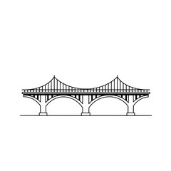 Architectural Elegance: A meticulously crafted illustration presents a detailed outline of a bridge, showcasing its structural elements and design against a clear backdrop.