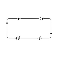 Electrical Framework: A minimalist illustration showcasing a circuit diagram, conveying energy flow and conceptual electrical connections with clean lines.