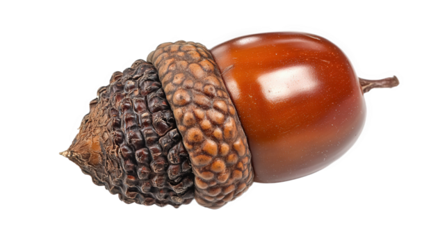 two acorns isolated on white