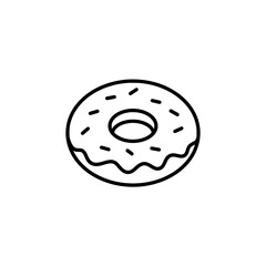 Doughnut Delight: A simple, yet appetizing depiction of a classic doughnut. Its clean lines and minimalist style evoke a sense of fun and indulgence, making it a perfect symbol of treat.