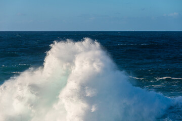 Big powerful storm waves in Porto Moniz, on the Madeira Atlantic coastline