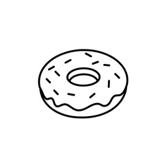 Donut Delight: A delightful donut, adorned with sprinkles, sits alone, calling out with its tempting simplicity. a perfect dessert treat, ready to be savored.