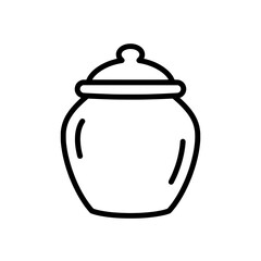 Minimalist Jar Icon: A clean, modern icon of a classic jar with a lid, perfect for illustrating concepts of storage, containers, or food preservation.