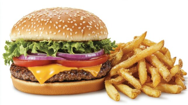 Hamburguesa con papas fritas