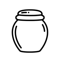 Minimalist Honey Jar Icon: A clean, modern icon depicts a classic honey jar, perfect for various applications, highlighting a product symbolic of natural sweetness and simple living.