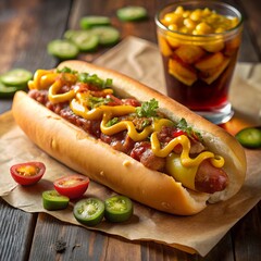 Hot Dog, Fresh and tasty hot dog  for social media post design