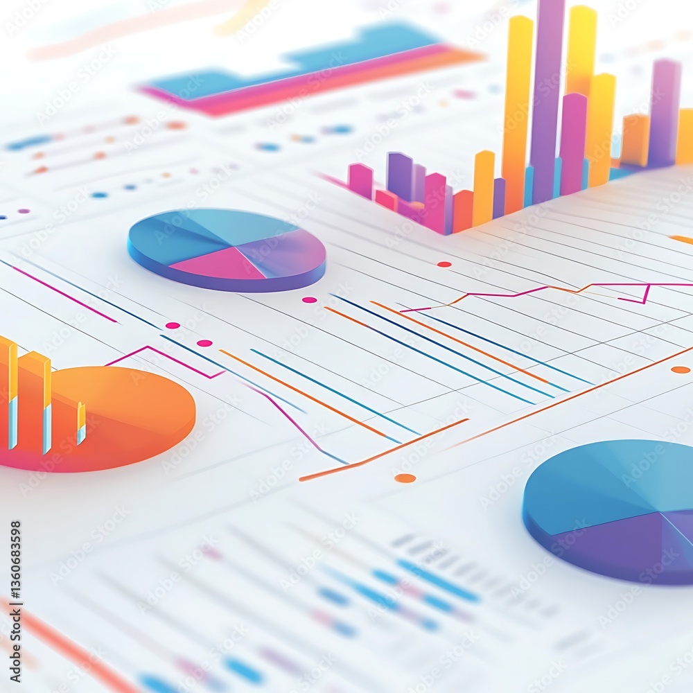 Poster data analysis charts and graphs, business insights