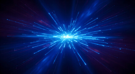 Fototapeta premium Abstract digital data speed light, modern technology speed explosion, futuristic energy wave, data transfer and communication for presentation background