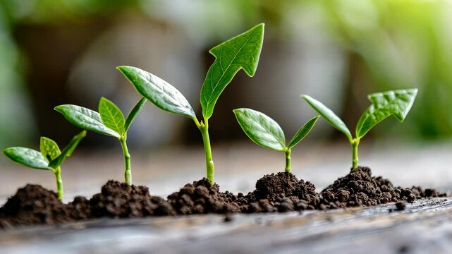 Growth, Progress, and Development: Saplings Forming an Upward Arrow