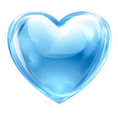 A translucent blue heart radiating serenity and calm evokes pure love and peace