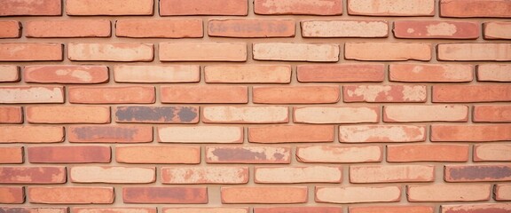 Obraz premium Rot-braune Backsteinmauer mit grauen Flecken, eine rustikale Textur. Die warmen Rot- und Brauntöne kontrastieren mit den grauen Flecken und erzeugen ein natürliches Muster.