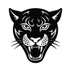 Fototapeta premium Angry Cheetah head vector silhouette