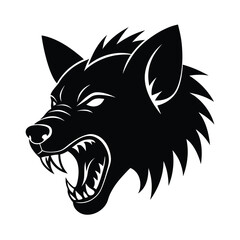 Angry Hyena head vector silhouette