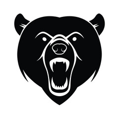 Angry Polar Bear head vector silhouette