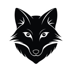 Arctic Fox head vector silhouette
