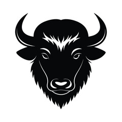 Bison head vector silhouette
