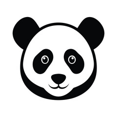 Giant Panda head vector silhouette