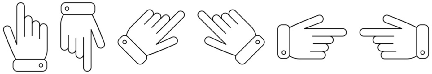 Computer mouse click cursor. Load symbol. Pointer cursor and loading icon. Cursors icons click set. Clicking cursor, pointing hand clicks icons.