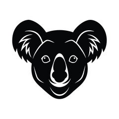 Koala head vector silhouette