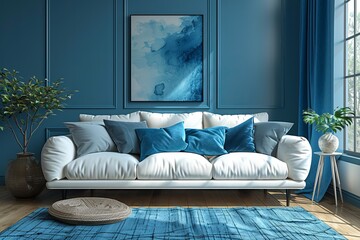 Minimalist Bliss: White, Blue, and Warm Textures
