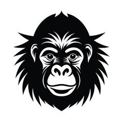 Orangutan head vector silhouette