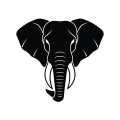 elephant head vector silhouette illustration