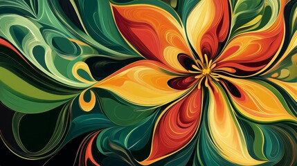 Fototapeta premium An abstract floral design element in vector format.