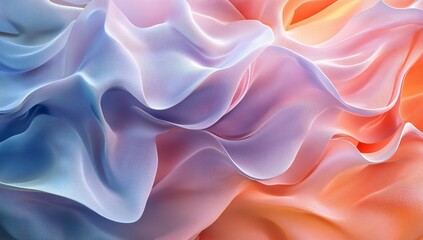 Obraz premium Abstract image of pastel-colored fabric. Soft, flowing folds create a dreamy, serene mood. Perfect for design and decoration.