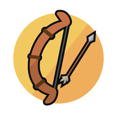 Isolated bow weapon medieval icon