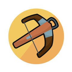 Isolated crossbow weapon medieval icon