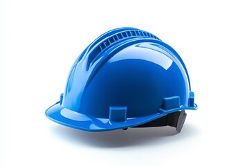 Blue Hard Hat Isolated on White Background for Construction Safety