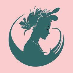 Elegant Woman Beauty Logo. Graceful Elegance Timeless Beauty Logo for Women&rsquo;s Luxury Brands