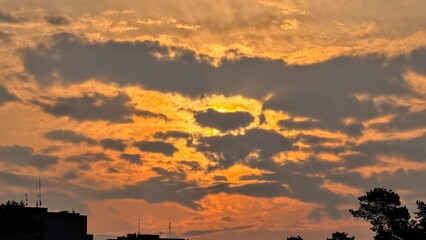 sunset over the city