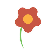 Isolated colored flower sketch icon